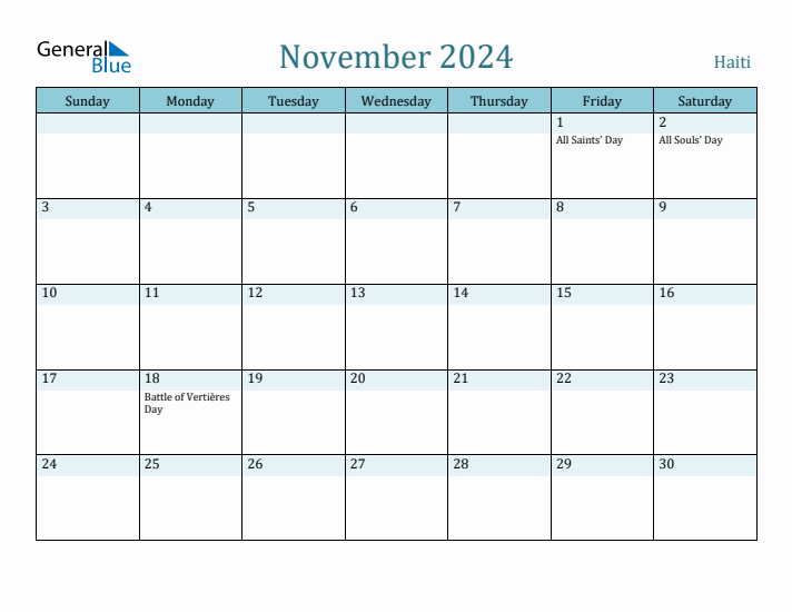 November 2024 Calendar with Holidays