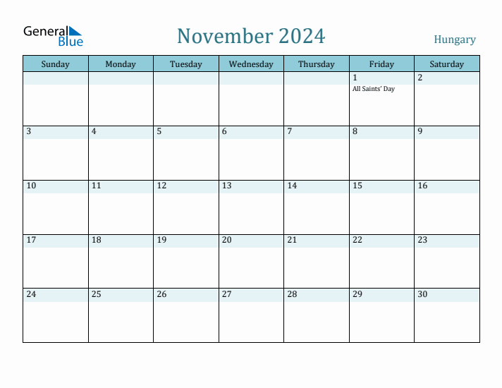 November 2024 Calendar with Holidays