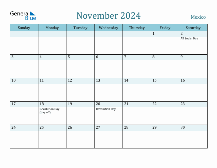 November 2024 Calendar with Holidays