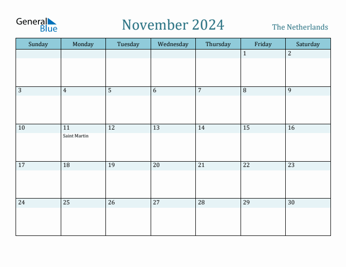 November 2024 Calendar with Holidays