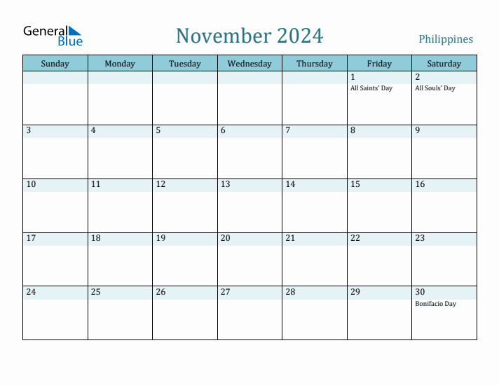 November 2024 Calendar with Holidays