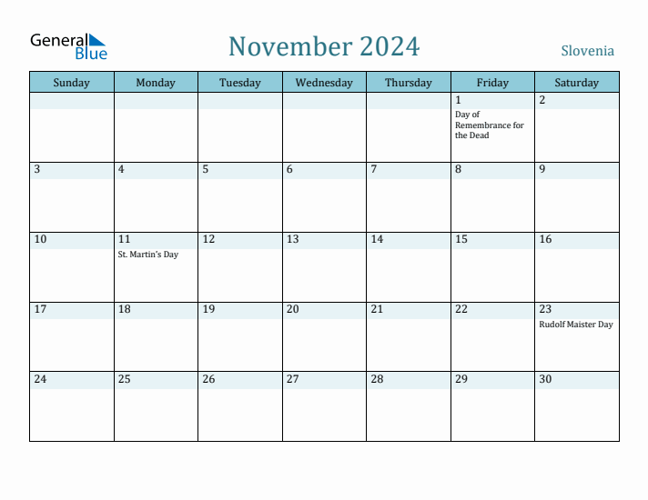 November 2024 Calendar with Holidays