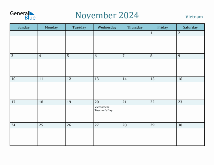 November 2024 Calendar with Holidays