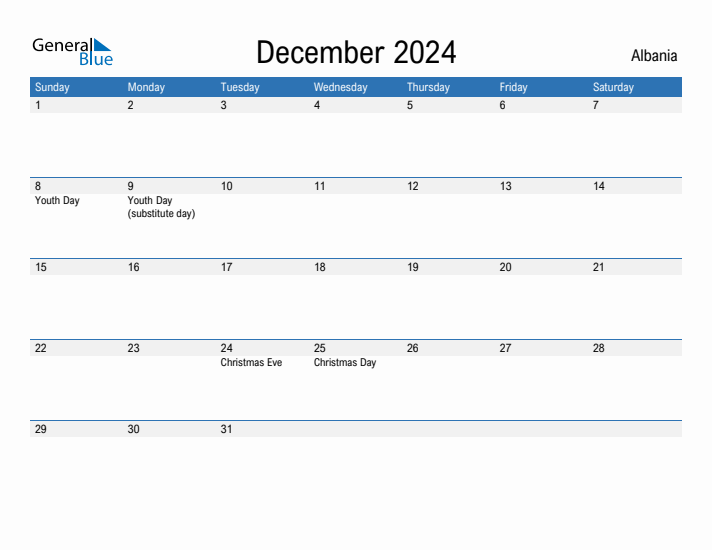 Fillable December 2024 Calendar