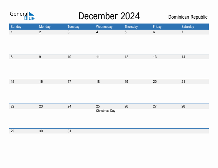 Fillable December 2024 Calendar