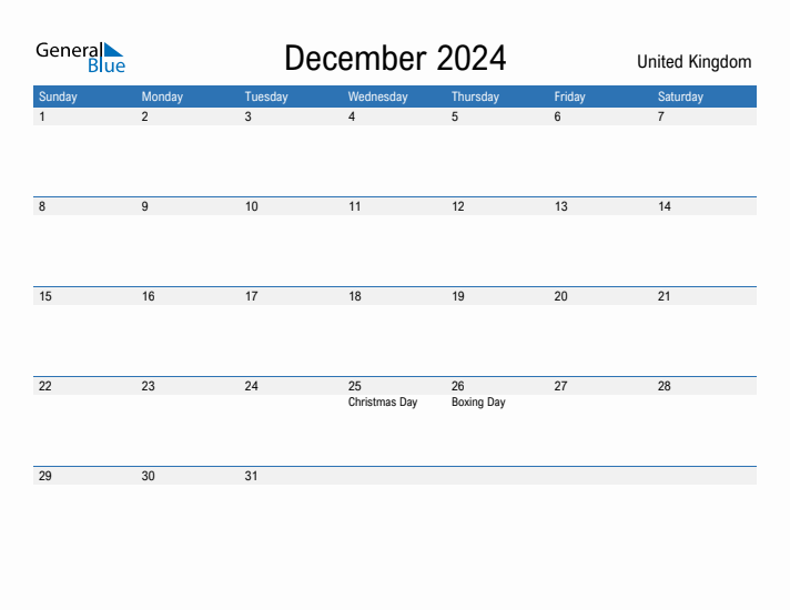 Fillable December 2024 Calendar