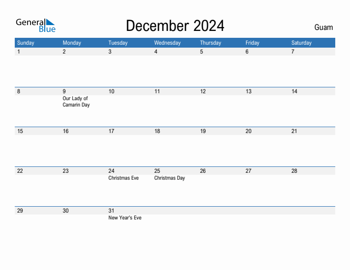 Fillable December 2024 Calendar