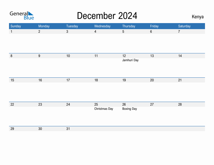 Fillable December 2024 Calendar