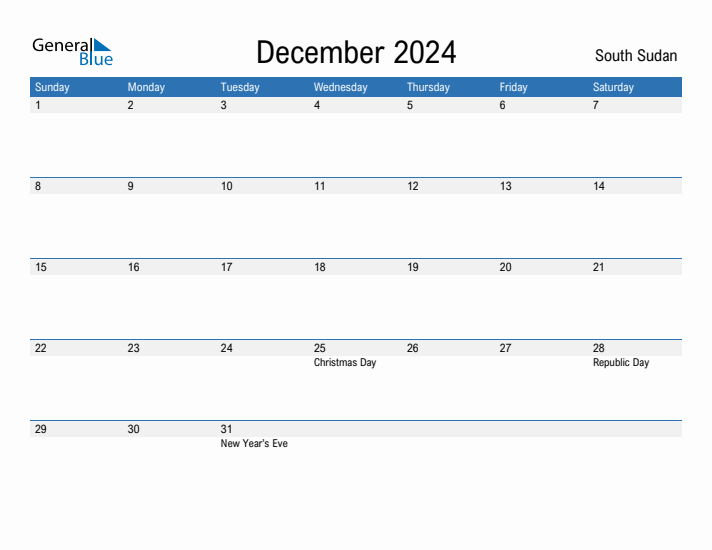 Fillable December 2024 Calendar