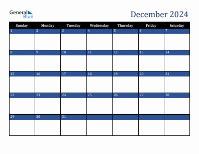 Last month calendar December 2024