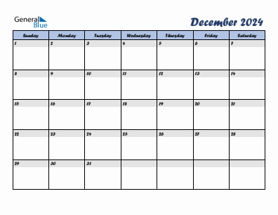 Last month calendar December 2024