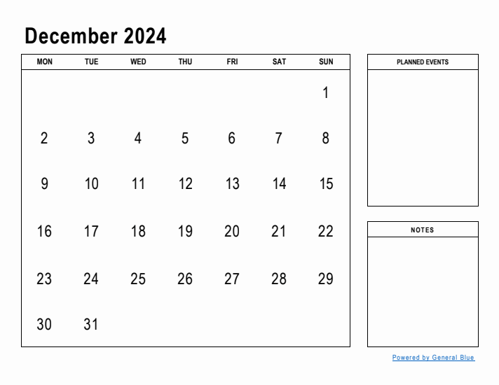 December 2024 Calendar Planner