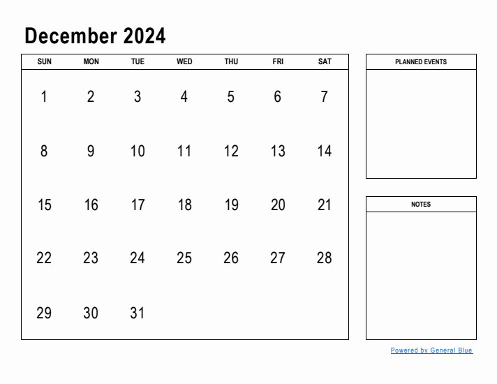 December 2024 Calendar Planner