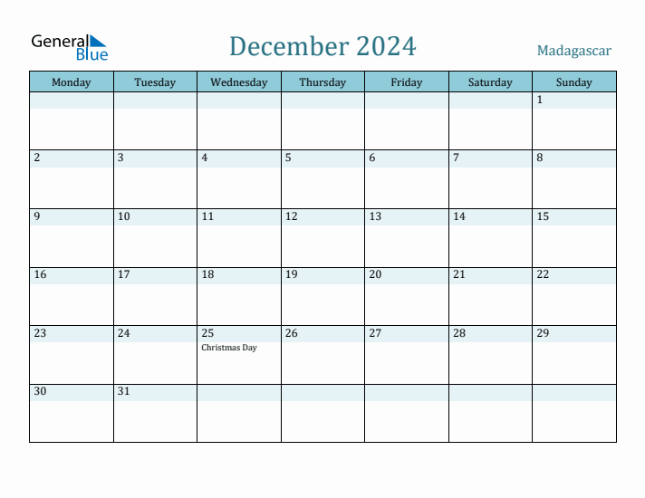 December 2024 Calendar with Holidays