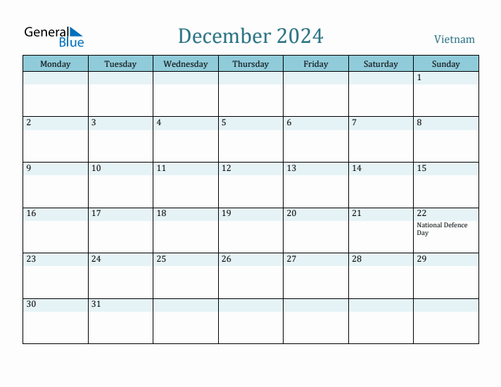 December 2024 Calendar with Holidays