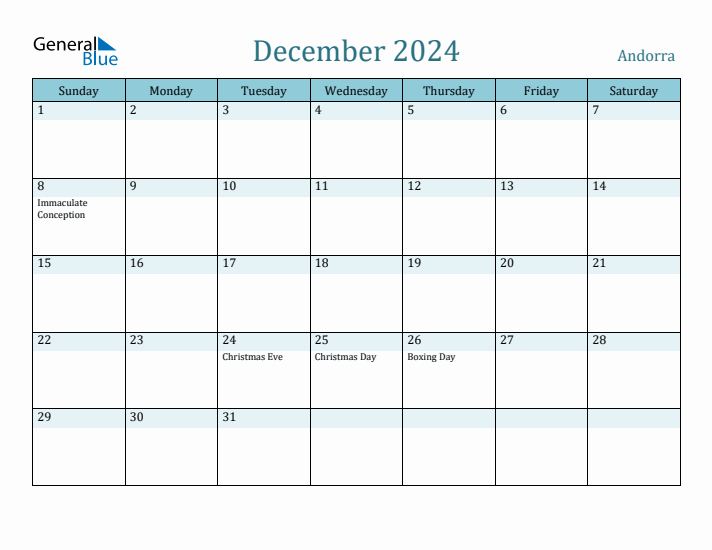 December 2024 Calendar with Holidays