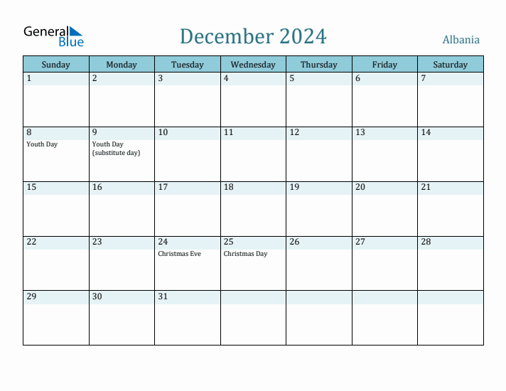 December 2024 Calendar with Holidays