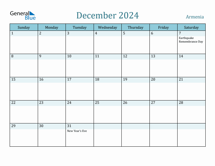 December 2024 Calendar with Holidays