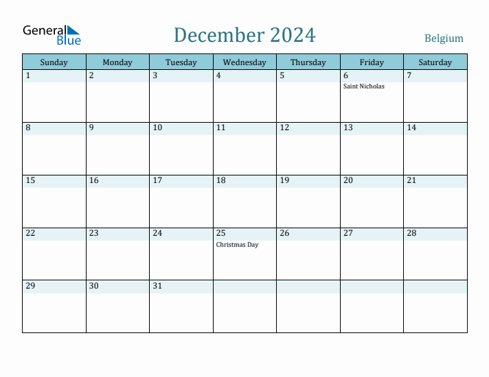 December 2024 Calendar with Holidays