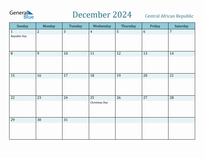 December 2024 Calendar with Holidays