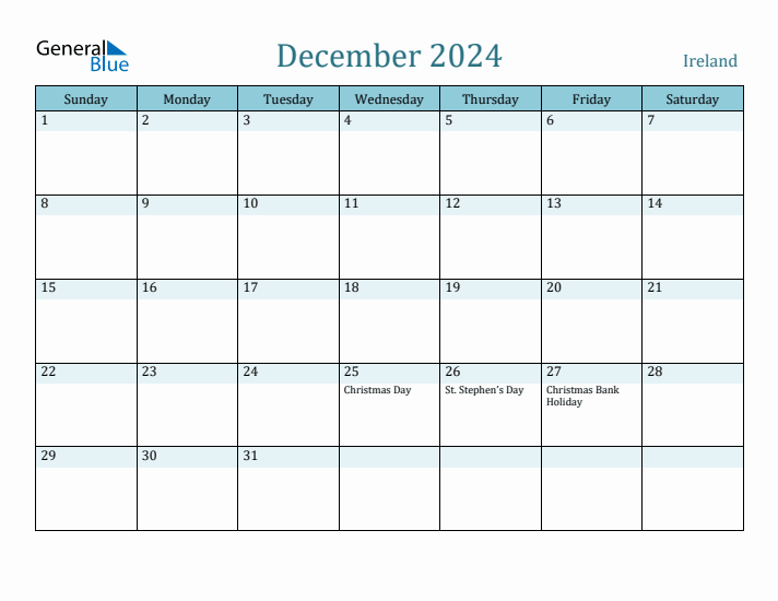 December 2024 Calendar with Holidays