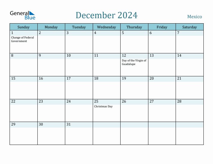 December 2024 Calendar with Holidays