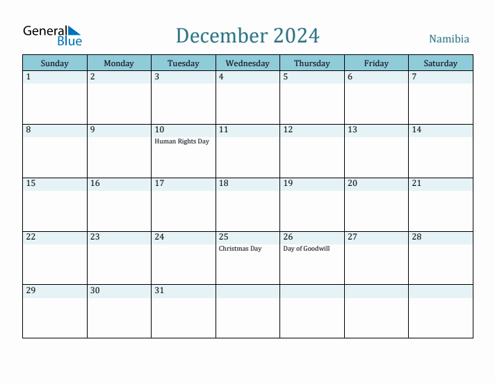 December 2024 Calendar with Holidays