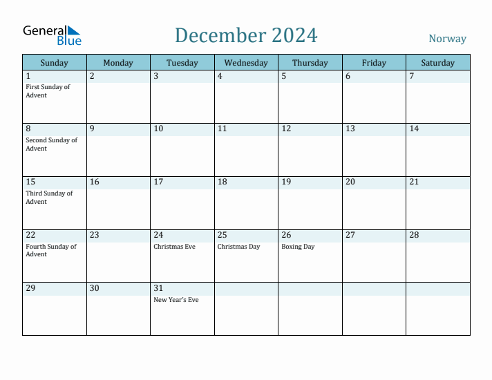 December 2024 Calendar with Holidays