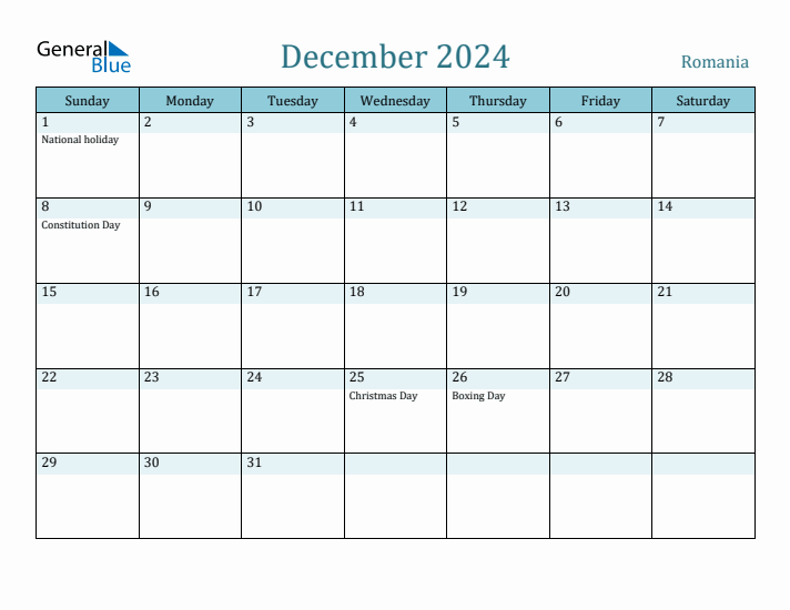 December 2024 Calendar with Holidays