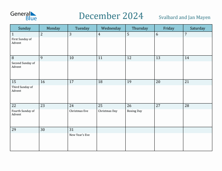 December 2024 Calendar with Holidays