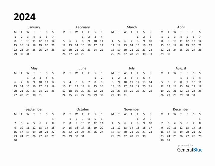 Year Planner 2024 Template