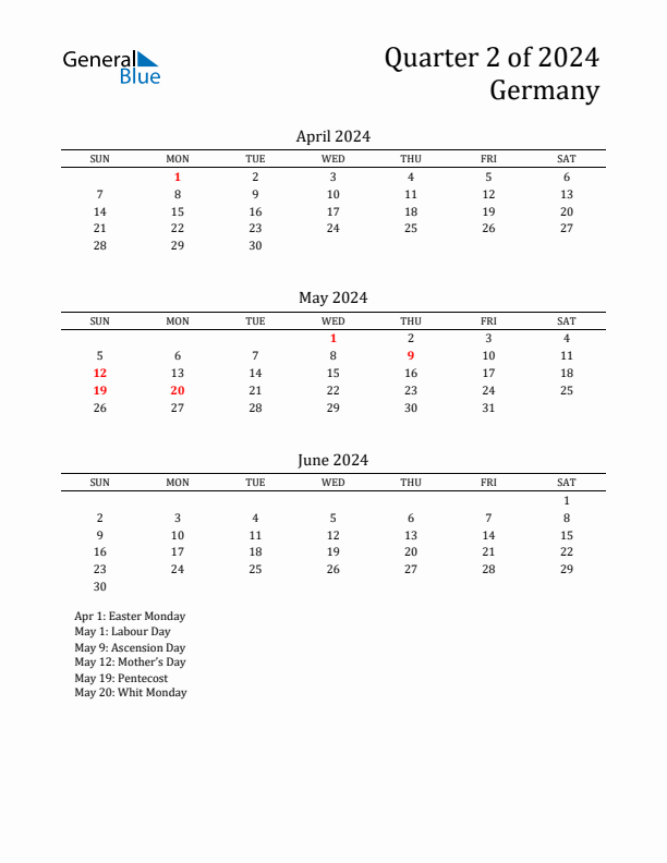 Quarter 2 2024 Germany Quarterly Calendar