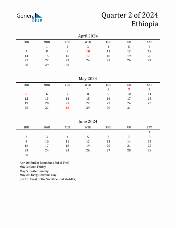 Quarter 2 2024 Ethiopia Quarterly Calendar