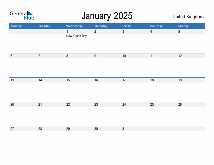 Fillable January 2025 Calendar