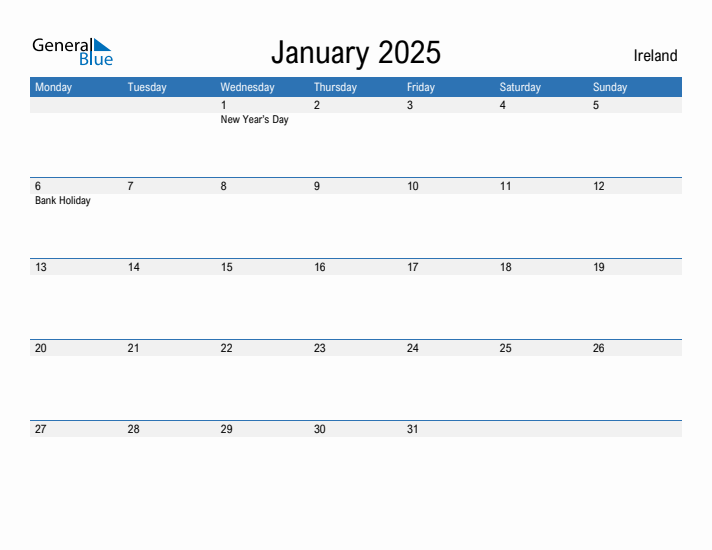 Fillable January 2025 Calendar