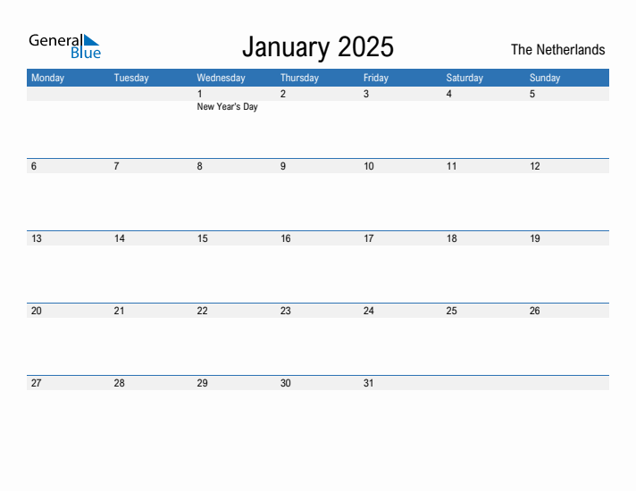 Fillable January 2025 Calendar