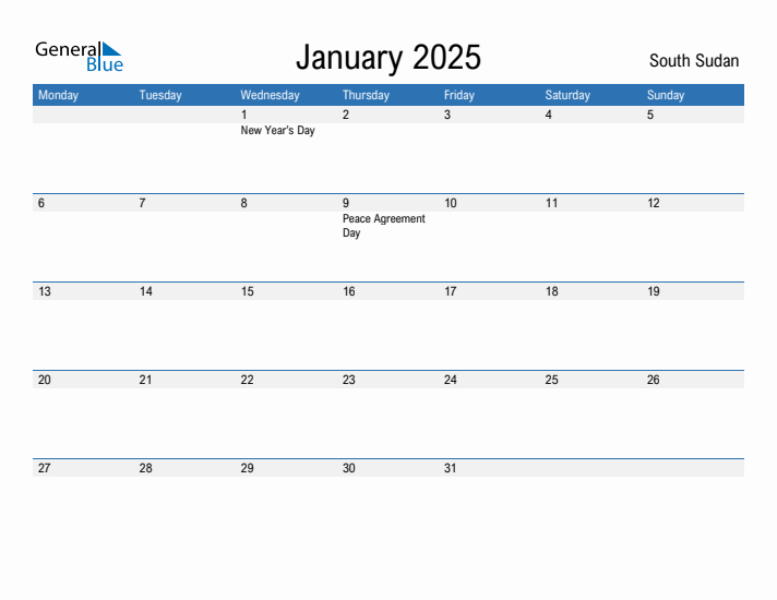 Fillable January 2025 Calendar