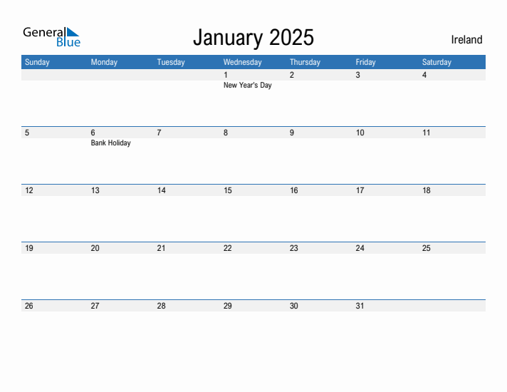 Fillable January 2025 Calendar