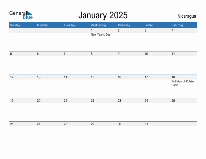 Fillable January 2025 Calendar