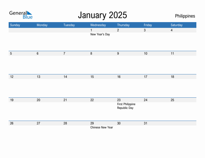 Fillable January 2025 Calendar