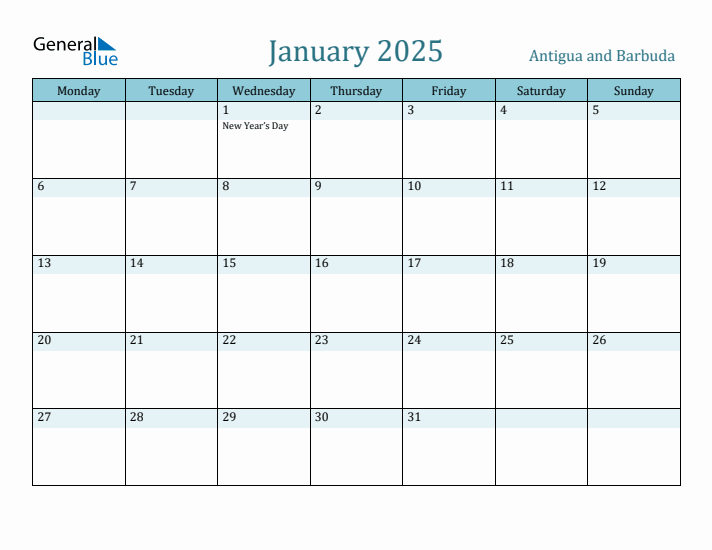 January 2025 Calendar with Holidays