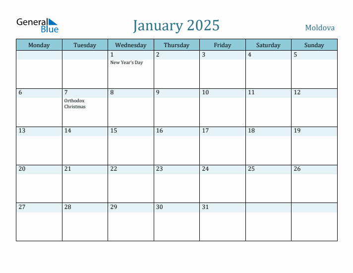 January 2025 Calendar with Holidays