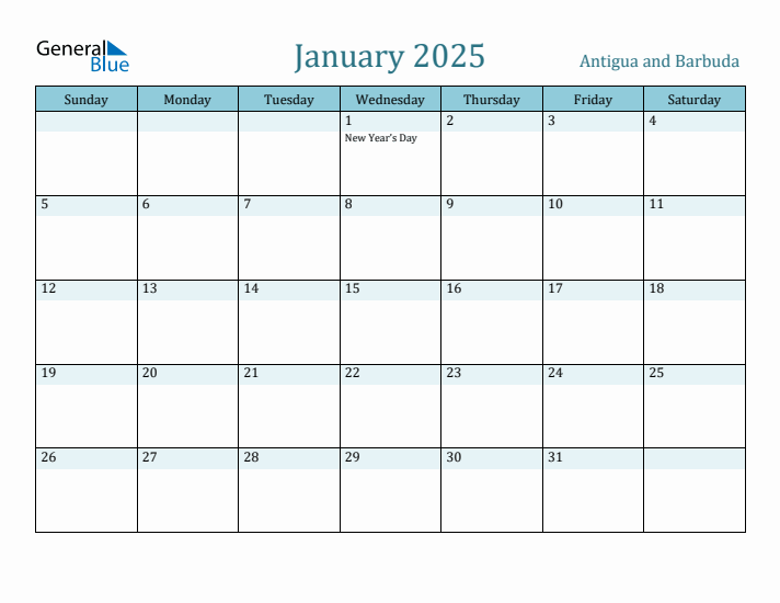 January 2025 Calendar with Holidays