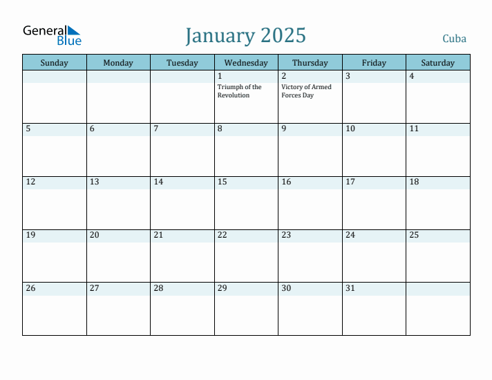 January 2025 Calendar with Holidays