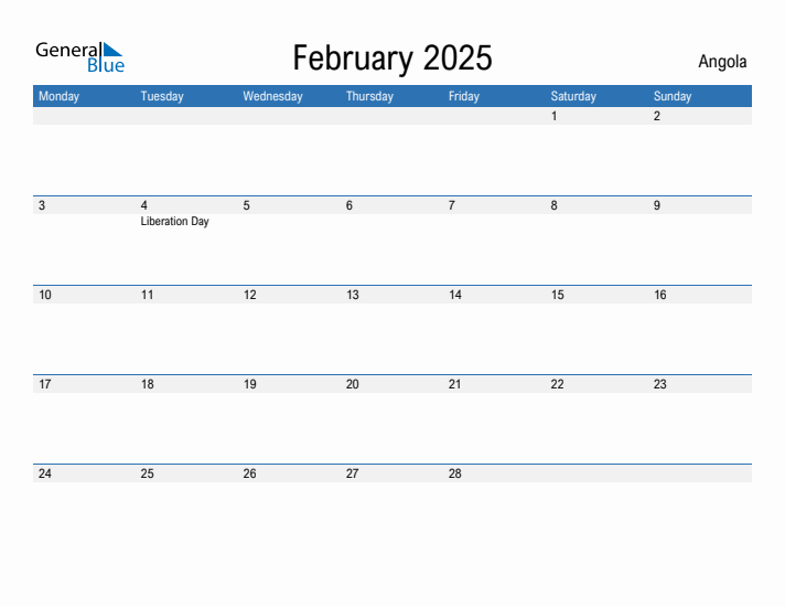 Fillable February 2025 Calendar