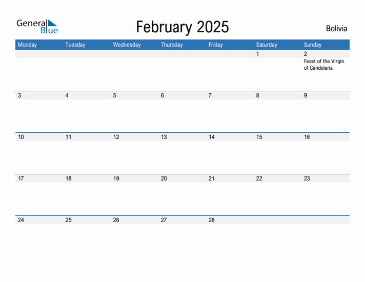 Fillable February 2025 Calendar