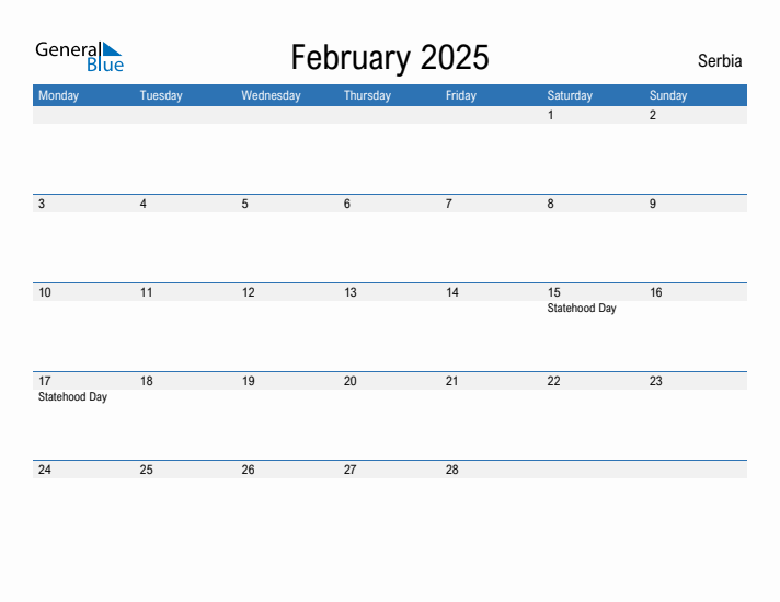 Fillable February 2025 Calendar