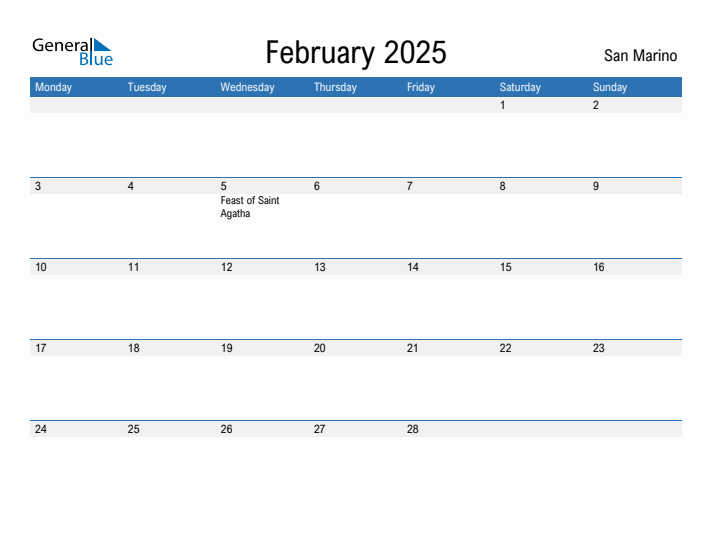 Fillable February 2025 Calendar