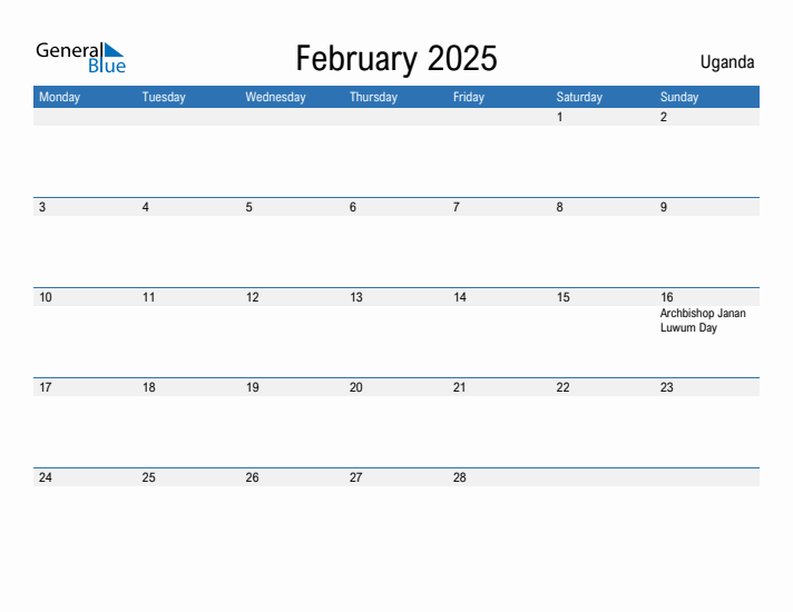 Fillable February 2025 Calendar