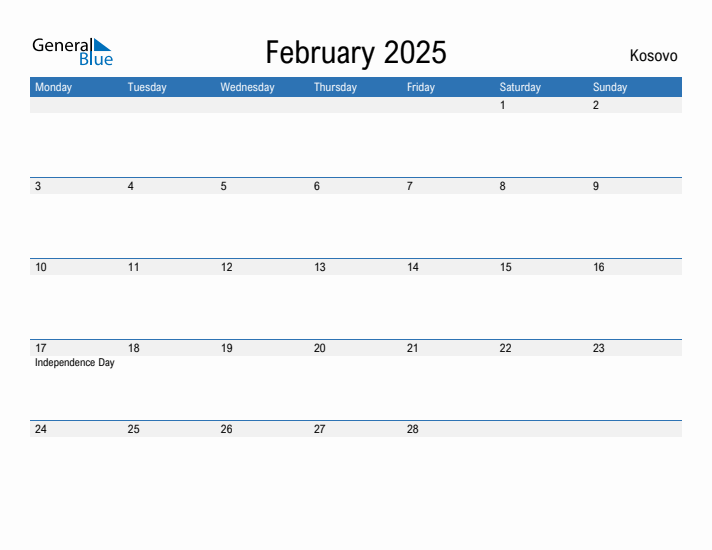 Fillable February 2025 Calendar